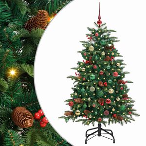 vidaXL Umestno božično drevo Zelena 150 cm PVC, kovina in plastika